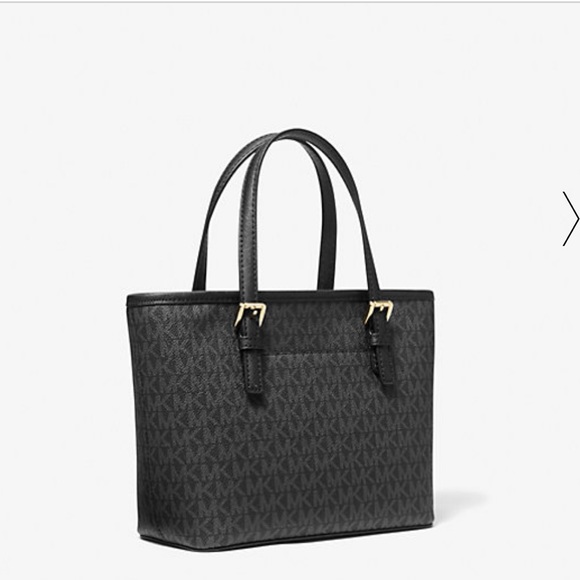 MICHAEL KORS 
Jet Set Travel Extra-Small Logo Top-Zip Tote Bag
Black 
NWT - Picture 3 of 16